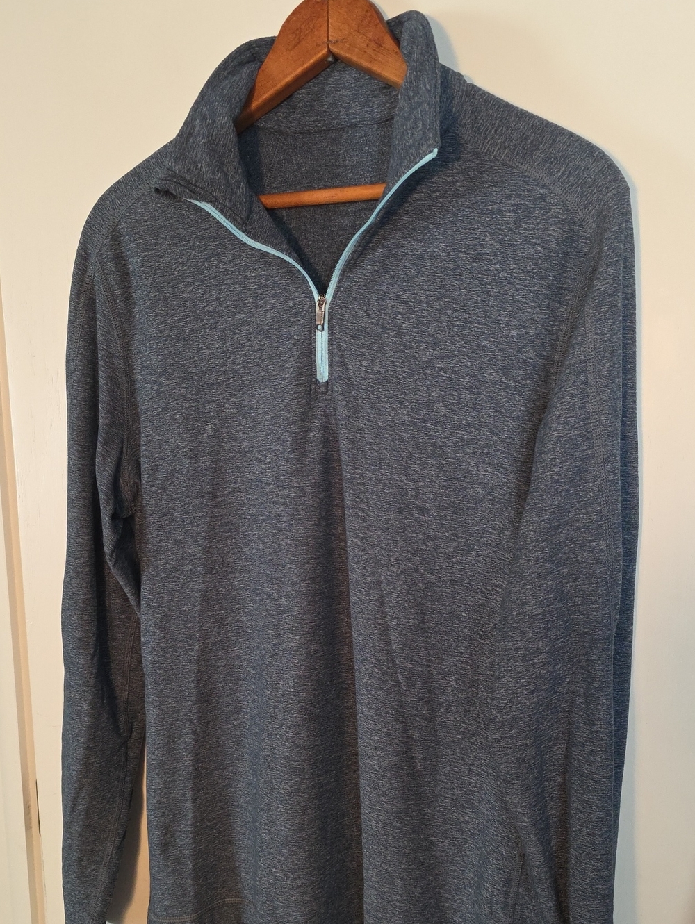 lululemon Small Heather Navy Quarter-Zip Pullover Sweater Perfect Condition